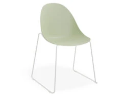 LEVEL Pebble Chair Mint Green With Shell Seat - 4 Post Stackable Base - Black -Level Furniture Outlet Store pebble rail chair green white base 1