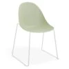 LEVEL Pebble Chair Mint Green With Shell Seat - Sled Stackable Base - White