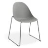 LEVEL Pebble Chair Grey With Shell Seat - Sled Stackable Base - Black