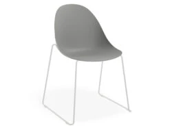 LEVEL Pebble Chair Grey With Shell Seat - 4 Post Stackable Base - Black 19 LEVEL Pebble Chair Grey With Shell Seat - 4 Post Stackable Base - Black -Level Furniture Outlet Store pebble rail chair grey white base 1