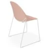 LEVEL Pebble Chair Soft Pink With Shell Seat - Sled Stackable Base - White