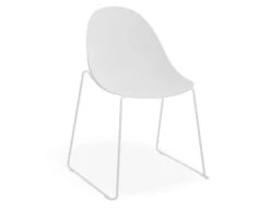 LEVEL Pebble Chair White With Shell Seat - 4 Post Stackable Base - Black -Level Furniture Outlet Store pebble rail chair white white base 1