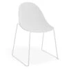 LEVEL Pebble Chair White With Shell Seat - Sled Stackable Base - White