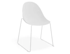 LEVEL Pebble Chair White With Shell Seat - Sled Stackable Base - White