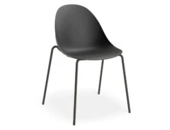 LEVEL Pebble Chair Black With Shell Seat - 4 Post Stackable