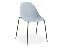 LEVEL Pebble Chair Pale Blue With Shell Seat - Sled Stackable Base - Black -Level Furniture Outlet Store pebble vi 01 chair blue