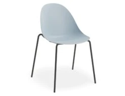LEVEL Pebble Chair Pale Blue With Shell Seat - Sled Stackable Base - White -Level Furniture Outlet Store pebble vi 01 chair blue 10d38027 0345 4580 b8c0 7eed1272bbb2