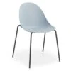 LEVEL Pebble Chair Pale Blue With Shell Seat - 4 Post Stackable - Black
