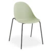 LEVEL Pebble Chair Mint Green With Shell Seat - 4 Post Stackable Base - Black