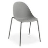 LEVEL Pebble Chair Grey With Shell Seat - 4 Post Stackable Base - Black