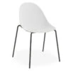 LEVEL Pebble Chair White With Shell Seat - 4 Post Stackable Base - Black