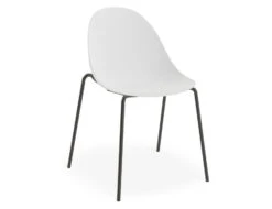 LEVEL Pebble Chair White With Shell Seat - 4 Post Stackable Base - Black