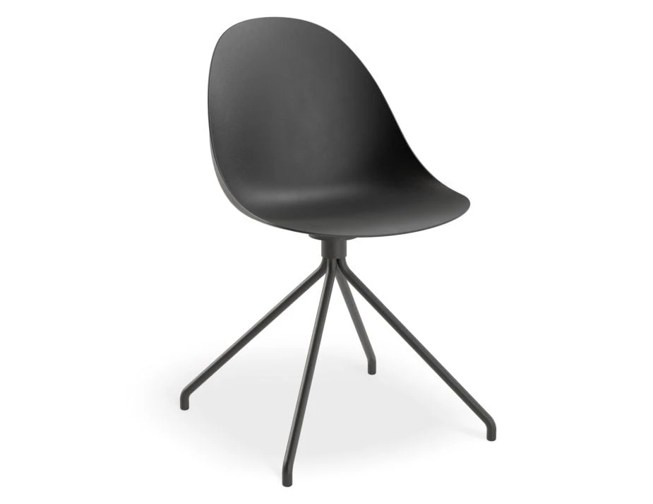 LEVEL Pebble Chair Black With Shell Seat - Pyramid Fixed Base 1 LEVEL Pebble Chair Black With Shell Seat - Pyramid Fixed Base