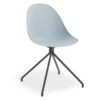 LEVEL Pebble Chair Pale Blue With Shell Seat - Pyramid Fixed Base - Black
