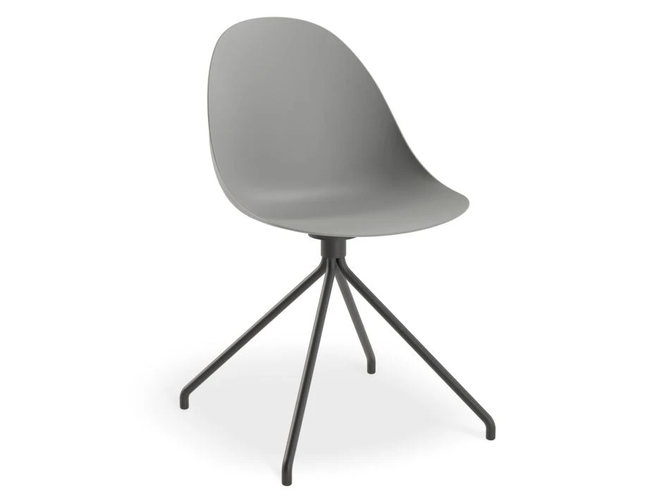 LEVEL Pebble Chair Grey With Shell Seat - 4 Post Stackable Base - Black 5 LEVEL Pebble Chair Grey With Shell Seat - 4 Post Stackable Base - Black - Image 5