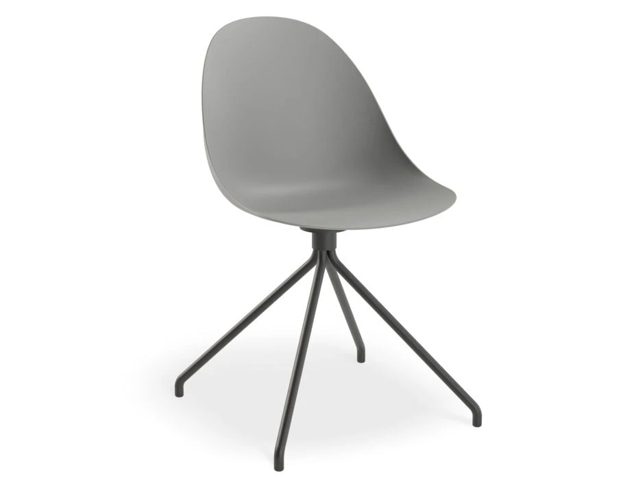 LEVEL Pebble Chair Grey With Shell Seat - Swivel Base W Castors - Black 6 LEVEL Pebble Chair Grey With Shell Seat - Swivel Base W Castors - Black - Image 6