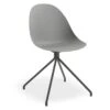 LEVEL Pebble Chair Grey With Shell Seat - Pyramid Fixed Base - Black