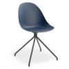 LEVEL Pebble Chair Navy Blue With Shell Seat - Pyramid Fixed Base - Black