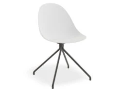 LEVEL Pebble Chair White With Shell Seat - 4 Post Stackable Base - Black -Level Furniture Outlet Store pebble vi 09 chair white