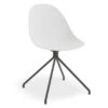 LEVEL Pebble Chair White With Shell Seat - Pyramid Fixed Base - Black
