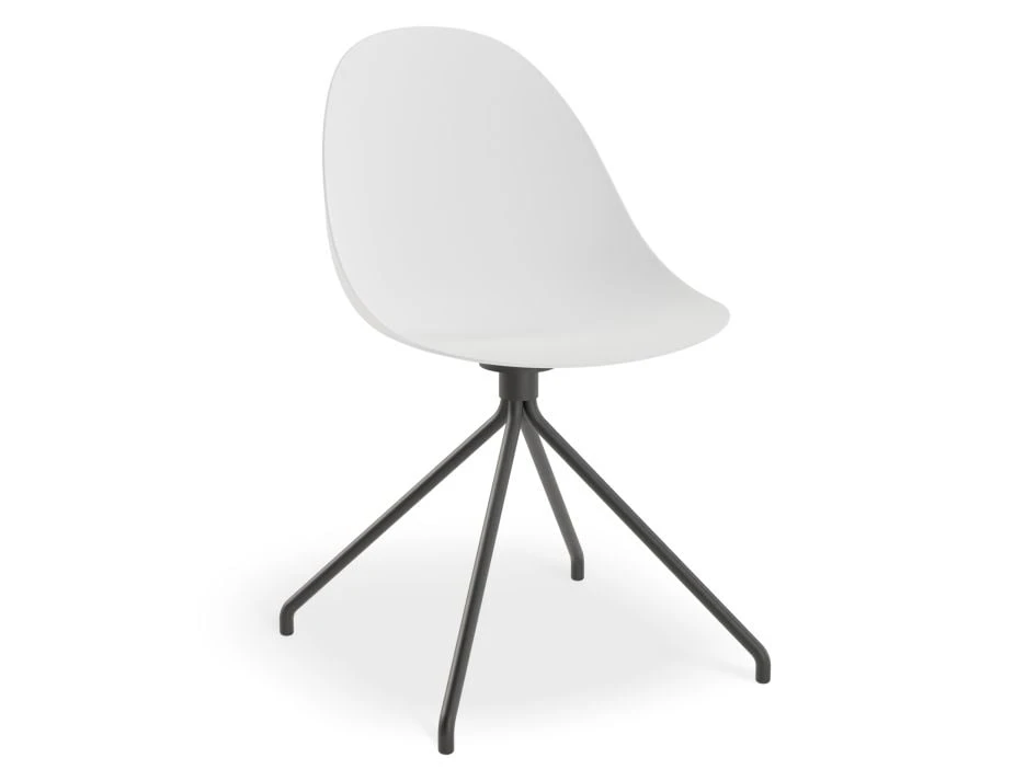 LEVEL Pebble Chair White With Shell Seat - 4 Post Stackable Base - White 5 LEVEL Pebble Chair White With Shell Seat - 4 Post Stackable Base - White - Image 5