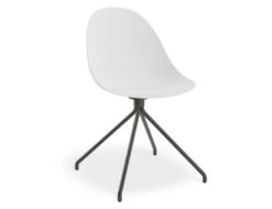 LEVEL Pebble Chair White With Shell Seat - Swivel Base W Castors - Black -Level Furniture Outlet Store pebble vi 09 chair white c24a38fd c620 44b2 884d 7807a77075b1