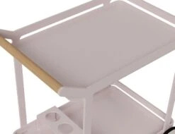 LEVEL Imola Outdoor Bar Cart - Pale Pink Blush -Level Furniture Outlet Store pink bar cart trolley teak 3dc450a2 b9a8 4748 986f a4bd9c2f4406