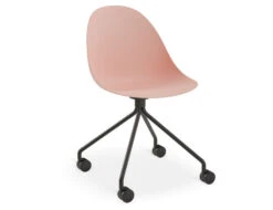 LEVEL Pebble Chair Soft Pink With Shell Seat - 4 Post Stackable - Black 15 LEVEL Pebble Chair Soft Pink With Shell Seat - 4 Post Stackable - Black -Level Furniture Outlet Store pink office chair 11