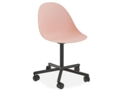 LEVEL Pebble Chair Soft Pink With Shell Seat - 4 Post Stackable - Black 17 LEVEL Pebble Chair Soft Pink With Shell Seat - 4 Post Stackable - Black -Level Furniture Outlet Store pink swivel castor pebble MAIN