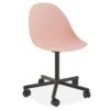 LEVEL Pebble Chair Soft Pink With Shell Seat - Swivel Base W Castors - Black