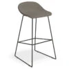 LEVEL Pop Stool With Black Frame And Fabric Grey Seat