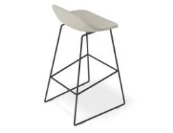 LEVEL Pop Stool With Black Frame And Fabric Light Grey Seat -Level Furniture Outlet Store pop bar stool light grey fabric 755 back view 2 9acab72e 1ede 4dcb a892 6d6cccd107c5