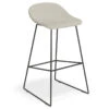 LEVEL Pop Stool With Black Frame And Fabric Light Grey Seat
