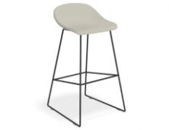 LEVEL Pop Stool With Black Frame And Fabric Light Grey Seat -Level Furniture Outlet Store pop bar stool light grey fabric 755 main view 2 518824f2 5542 42ce 8039 c7a135e4afdd