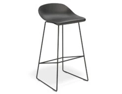 LEVEL Pop Stool Black Frame And Black Shell Seat