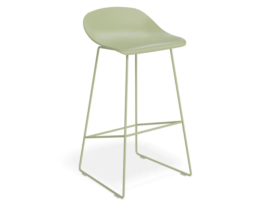 LEVEL Pop Stool - Dusty Green Frame And Shell Seat 1 LEVEL Pop Stool - Dusty Green Frame And Shell Seat