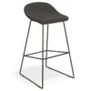 LEVEL Pop Stool With Black Frame And Fabric Anthricite Seat