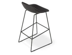 LEVEL Pop Stool With Black Frame And Upholstered Vintage Black Seat -Level Furniture Outlet Store pop stools black leather back quarter a5bc99ea a459 4644 b11a 3be543aa09bb
