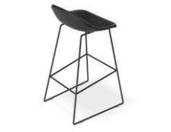 LEVEL Pop Stool With Black Frame And Upholstered Vintage Black Seat -Level Furniture Outlet Store pop stools black leather back quarter d316c1c5 d19c 496b bdb3 75748aad9752