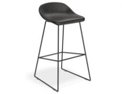 LEVEL Pop Stool With Black Frame And Upholstered Vintage Black Seat -Level Furniture Outlet Store pop stools black leather front quarter 41e0c83f fdd8 4b75 9651 14f20a6b6ca4