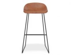 LEVEL Pop Stool With Black Frame And Upholstered Vintage Tan Seat 34 LEVEL Pop Stool With Black Frame And Upholstered Vintage Tan Seat -Level Furniture Outlet Store pop stools brown leather front b27c92b9 b917 4886 90ae 3e01e21ab1cb
