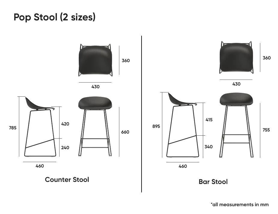 LEVEL Pop Stool With Black Frame And Upholstered Vintage Tan Seat 6 LEVEL Pop Stool With Black Frame And Upholstered Vintage Tan Seat - Image 6