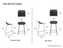 LEVEL Pop Stool With Black Frame And Fabric Grey Seat 10 LEVEL Pop Stool With Black Frame And Fabric Grey Seat - Image 10