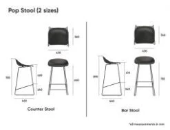 LEVEL Pop Stool With Black Frame And Upholstered Vintage Grey Seat -Level Furniture Outlet Store pop stools dimensions 2 da41c28b a340 4b78 9218 7eaeba5bf1c1