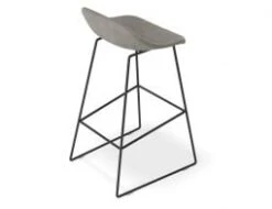 LEVEL Pop Stool With Black Frame And Upholstered Vintage Grey Seat -Level Furniture Outlet Store pop stools grey leather back quarter f8973170 9016 46e2 a5d2 80e1227fe261
