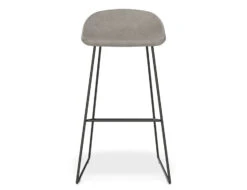 LEVEL Pop Stool With Black Frame And Upholstered Vintage Grey Seat -Level Furniture Outlet Store pop stools grey leather front 014cb320 3c5a 405d 86d6 225695e6495c