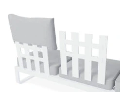 LEVEL Fino Config C - Outdoor Modular Sofa In Matt White Aluminium With Light Grey Cushions 19 LEVEL Fino Config C - Outdoor Modular Sofa In Matt White Aluminium With Light Grey Cushions -Level Furniture Outlet Store remove backrest demo