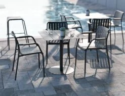 LEVEL Roku Outdoor Armchair In Matt Charcoal - No Cushion -Level Furniture Outlet Store roku arm char 2