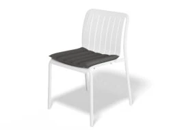 LEVEL Roku Outdoor Dining Chair In Matt White - Roku Dining Chair - White -Level Furniture Outlet Store roku chaircushion white charcoal1
