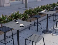 LEVEL Roku Outdoor Backless Bar Stool In Matt Charcoal -Level Furniture Outlet Store roku backless charcoal